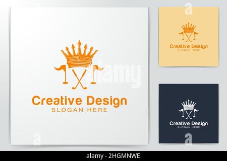 royal golf logo Ideas. Inspiration logo design. Template Vector Illustration. Isolated On White Background Stock Vector