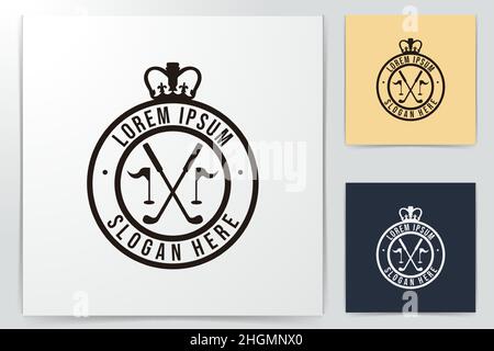 royal golf logo Ideas. Inspiration logo design. Template Vector Illustration. Isolated On White Background Stock Vector