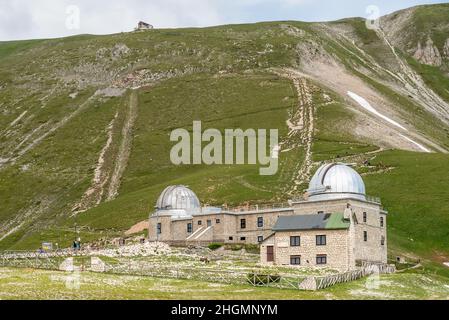 September 2021, Astronomical Observatory of Abruzzo 2138m. It is located in Campo Imperatore, the Gran Sasso and Monti della Laga National Park Stock Photo