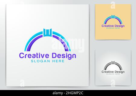 bridge logo Ideas. Inspiration logo design. Template Vector Illustration. Isolated On White Background Stock Vector