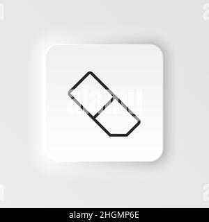 Eraser vector icon. Element of design tool for mobile concept and web apps vector. Thin neumorphic style vector icon for website design on neumorphism Stock Vector