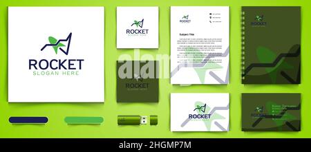rocket, diagram management sales logo business branding package Designs Inspiration Isolated on White Background Stock Vector
