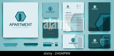 opened door logo Designs business branding package Inspiration Isolated on White Background Stock Vector
