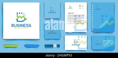 letter D and M logo Designs business branding package Inspiration Isolated on White Background Stock Vector