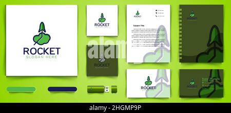 rocket, diagram management sales logo business branding package Designs Inspiration Isolated on White Background Stock Vector