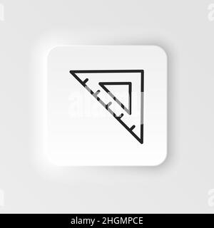 Measure, ruler, triangle vector icon. Element of design tool for mobile concept and web apps vector. Thin neumorphic style vector icon for website des Stock Vector