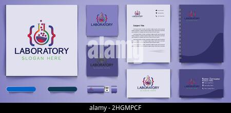 code lab logo Designs business branding package template Inspiration Isolated on White Background Stock Vector
