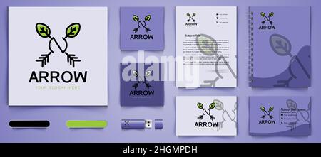 letter N, nature arrow logo and business branding template Designs Inspiration Isolated on White Background Stock Vector