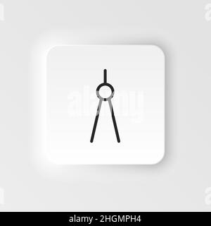 Calipers, mason, measure vector icon. Element of design tool for mobile concept and web apps vector. Thin neumorphic style vector icon for website des Stock Vector