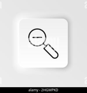 Out, zoom vector icon. Element of design tool for mobile concept and web apps vector. Thin neumorphic style vector icon for website design on neumorph Stock Vector