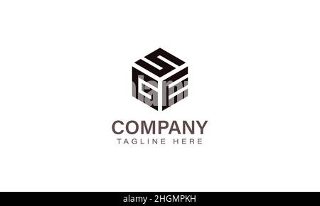 Letter SGE Logo, Three Letter Logo, Alphabet S G E Hexagon Shape Vector Icon Template Stock Vector
