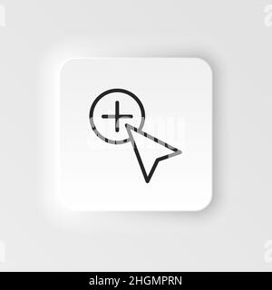 Add, copy, cursor vector icon. Element of design tool for mobile concept and web apps vector. Thin neumorphic style vector icon for website design on Stock Vector