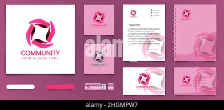 hand care humanity, recycle logo and business branding template Designs Inspiration Isolated on White Background Stock Vector