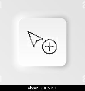 Add, copy, cursor vector icon. Element of design tool for mobile concept and web apps vector. Thin neumorphic style vector icon for website design on Stock Vector
