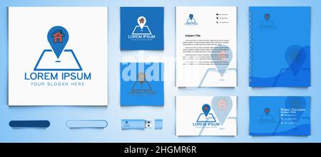 House, Home, and map point logo and business branding template Designs Inspiration Isolated on White Background Stock Vector