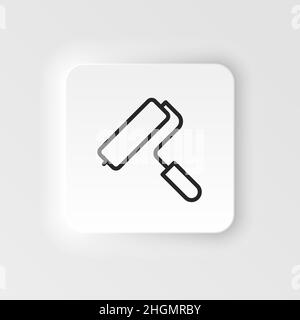 Pattern, roller, tool vector icon. Element of design tool for mobile concept and web apps vector. Thin neumorphic style vector icon for website design Stock Vector