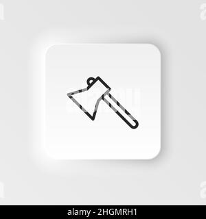 Axe, hatchet vector icon. Element of design tool for mobile concept and web apps vector. Thin neumorphic style vector icon for website design on neumo Stock Vector
