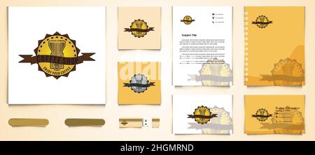 Vintage coffee roaster, modern coffee grinder logo and business branding template Designs Inspiration Isolated on White Background Stock Vector