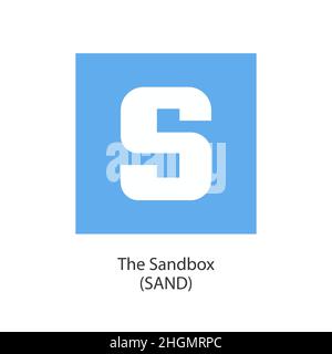 Sandbox cryptocurrency token vector logo coin icon isolated on white background. Stock Vector