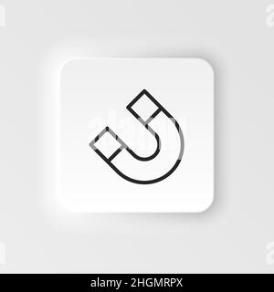Magnet, snap vector icon. Element of design tool for mobile concept and web apps vector. Thin neumorphic style vector icon for website design on neumo Stock Vector