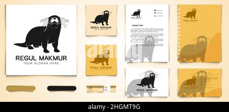 Beaver Logo and business branding template Designs Inspiration Isolated on White Background Stock Vector