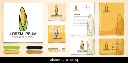 Pop corn Modern logo and business branding template Designs Inspiration Isolated on White Background Stock Vector