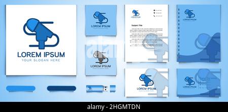 Letter S and microphone Logo and business branding template Designs Inspiration Isolated on White Background Stock Vector