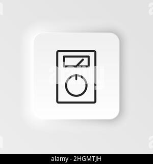 Multi meter, voltmeter vector icon. Element of design tool for mobile concept and web apps vector. Thin neumorphic style vector icon for website desig Stock Vector