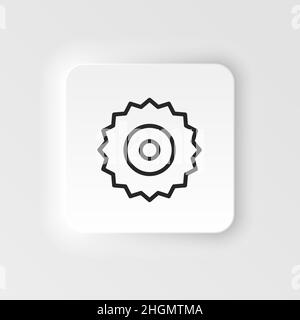 Circular, saw, disc vector icon. Element of design tool for mobile concept and web apps vector. Thin neumorphic style vector icon for website design o Stock Vector