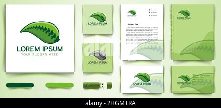 Leaf Logo and business card branding template Designs Inspiration Isolated on White Background Stock Vector