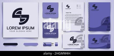 Initial Letter S and propeller Logo and business card branding template Designs Inspiration, Vector Illustration Stock Vector