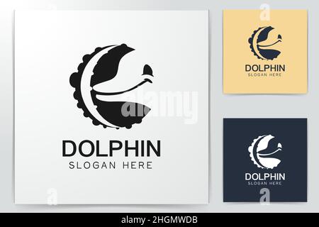 Octopus feet, And Dolphin Head Logo Designs Inspiration Isolated on White Background Stock Vector