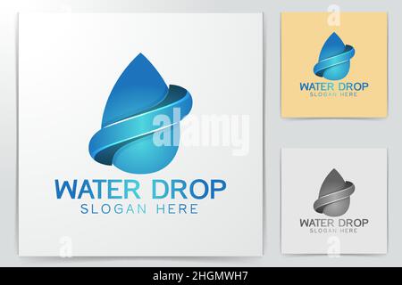 water / oil drop and infinity logo Designs Inspiration Isolated on White Background Stock Vector