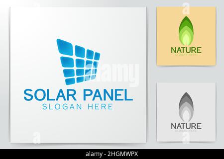 abstract blue solar panel logo Designs Inspiration Isolated on White Background Stock Vector