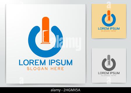 Letter O and I, door, button logo Designs Inspiration Isolated on White Background Stock Vector