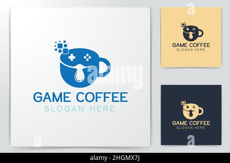 Coffee Game Logo Designs Inspiration, Vector Illustration Stock Vector