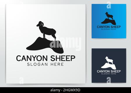 mountain goat Logo Inspiration isolated on white background Stock Vector