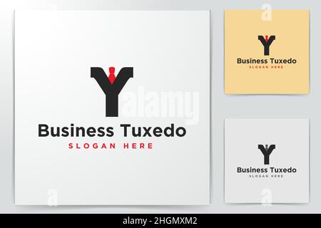 Tie, tuxedo Logo Inspiration isolated on white background Stock Vector