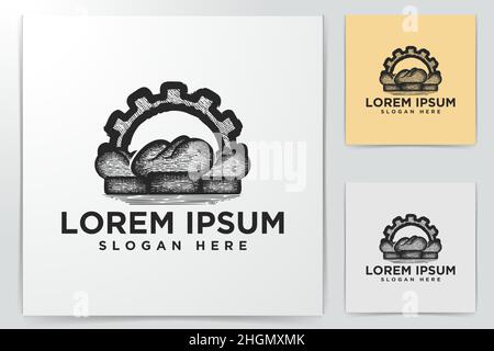 chef hat and gear, restaurant factory Logo Inspiration isolated on white background Stock Vector