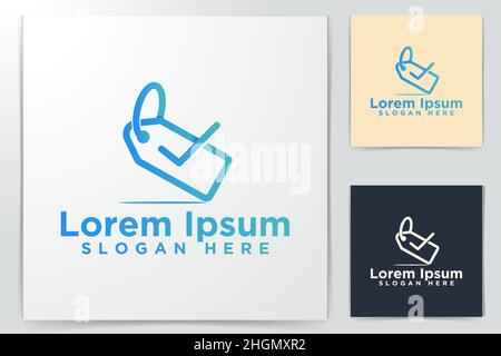 Label And Check Mark Logo Designs, Vector Illustration Stock Vector