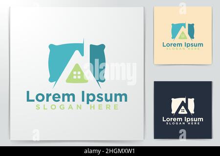 pillow, House Dream Logo Design Vector Illustration Stock Vector