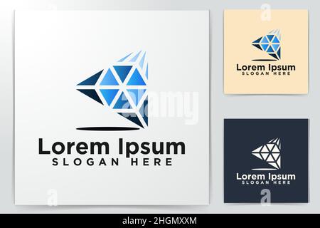 Blue Rectangle Logo Designs Vector Illustration Stock Vector