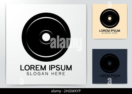 iron weight, barbel, gym fitness logo Ideas. Inspiration logo design. Template Vector Illustration. Isolated On White Background Stock Vector