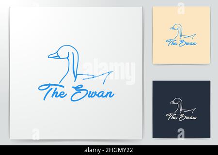 modern duck / swan logo Ideas. Inspiration logo design. Template Vector Illustration. Isolated On White Background Stock Vector