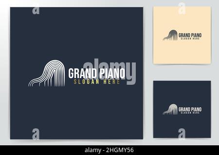 Grand Piano Ideas. Inspiration logo design. Template Vector Illustration. Isolated On White Background Stock Vector