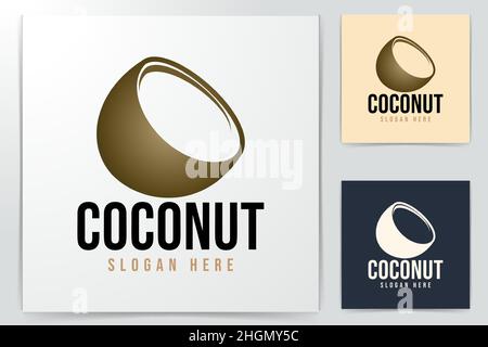 Coconut Logo Ideas. Inspiration logo design. Template Vector Illustration. Isolated On White Background Stock Vector