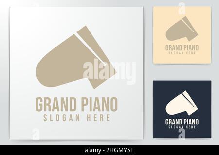 Grand Piano Logo Ideas. Inspiration logo design. Template Vector Illustration. Isolated On White Background Stock Vector