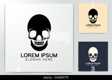 skull bones logo Ideas. Inspiration logo design. Template Vector Illustration. Isolated On White Background Stock Vector