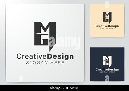 Initial letter M G Modern Logo Ideas. Inspiration logo design. Template Vector Illustration. Isolated On White Background Stock Vector