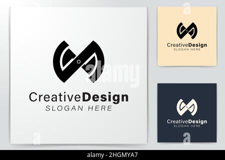 Initial letter M propeller Modern Logo Ideas. Inspiration logo design. Template Vector Illustration. Isolated On White Background Stock Vector